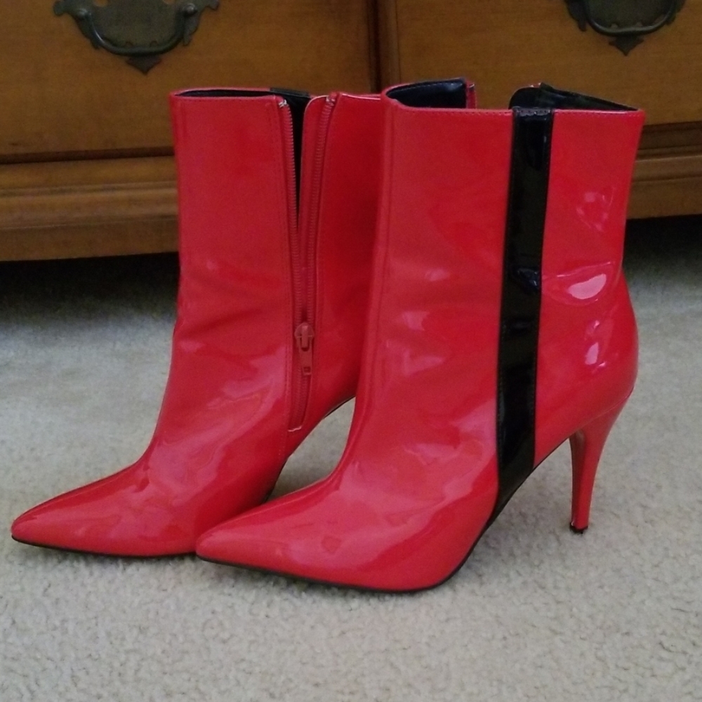 Cherry Red Stiletto Boots